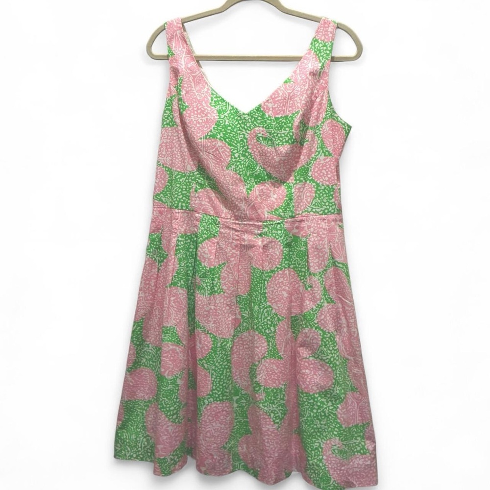Lilly Pulitzer Pink and Lime Green Floral Dress